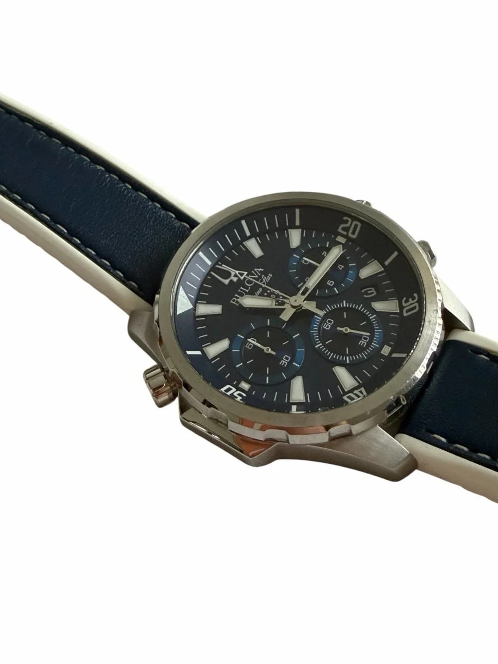 Bulova Navy and white  Chronograph Wristwatch
